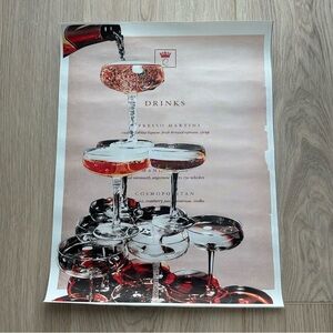 Drinks Pour Martini Canvas Art Print Poster